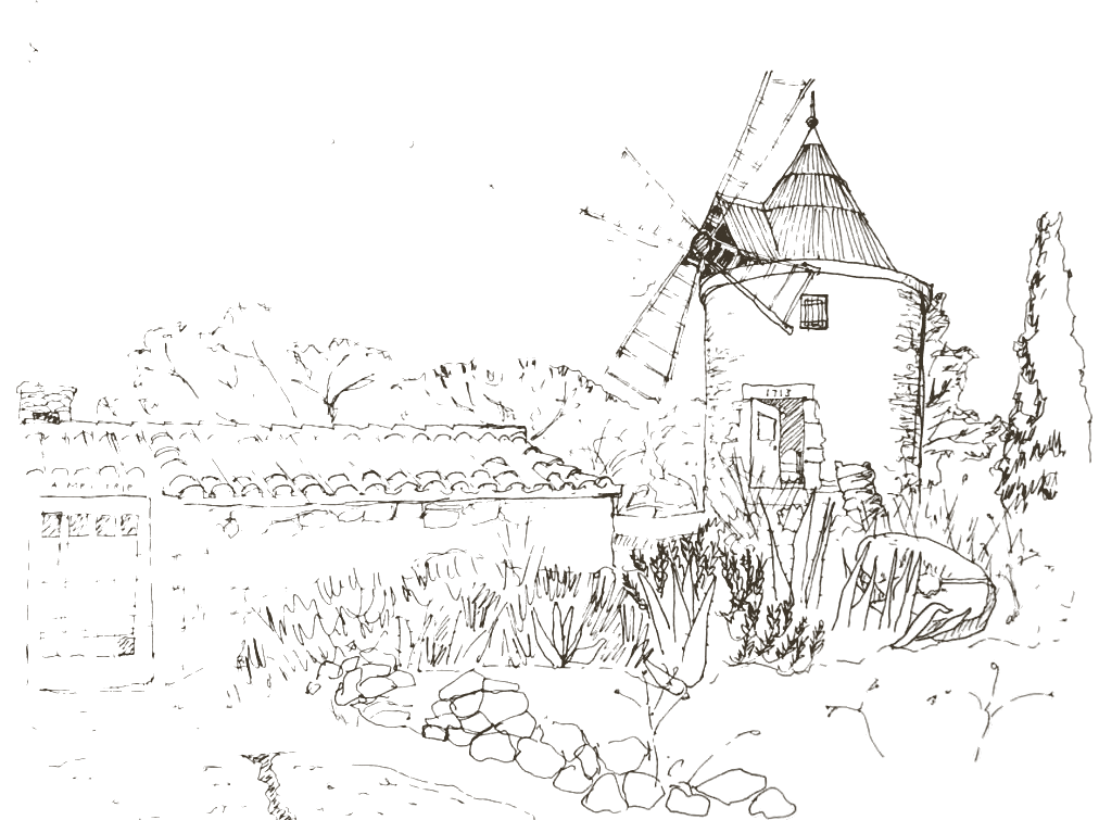 Croquis d’un locataire — la meunerie et le moulin